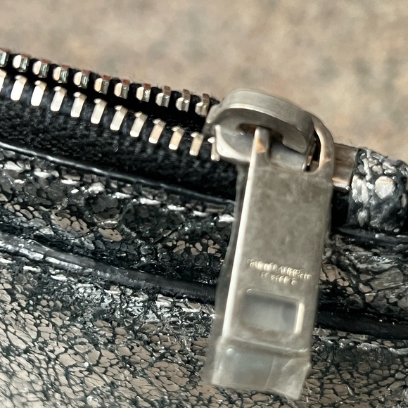 Lightly used YSL Monogram Silver Croc Quilted Pouch Bag/Wallet - Picture 10 of 14